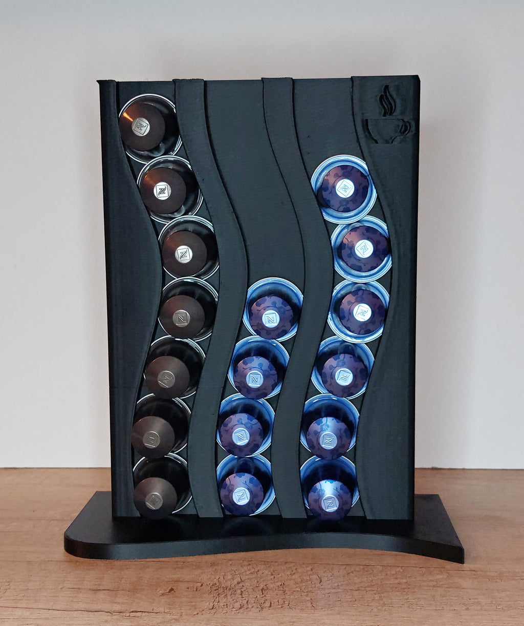 ☕ Nespresso® Kapselhalter im Wellendesign – 3D-gedruckter Kapselständer für 21 Kapseln