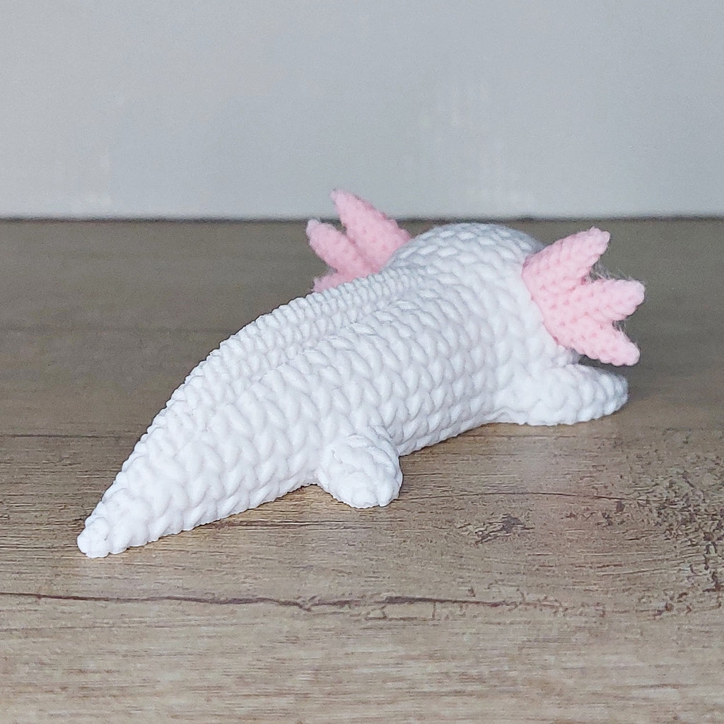 🩷 Axolotl im Strick-Look aus 3D-Druck – Niedliche Dekofigur mit einzigartiger Strickoptik