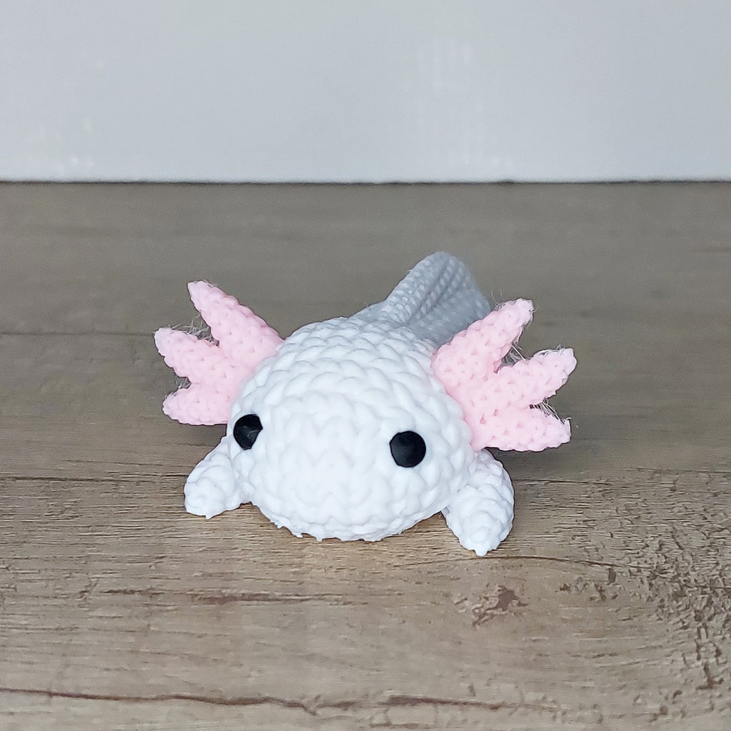 🩷 Axolotl im Strick-Look aus 3D-Druck – Niedliche Dekofigur mit einzigartiger Strickoptik