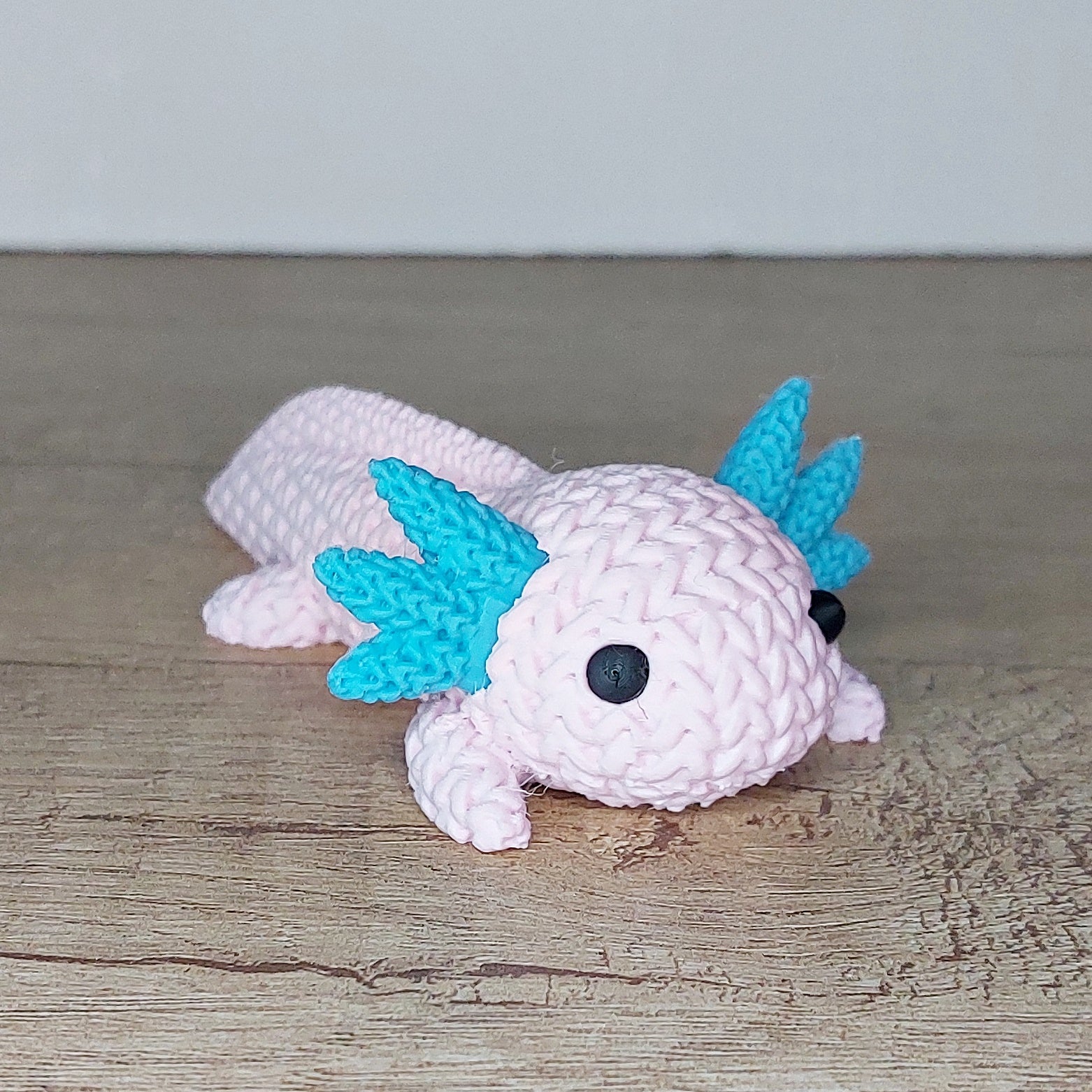 🩷 Axolotl im Strick-Look aus 3D-Druck – Niedliche Dekofigur mit einzigartiger Strickoptik