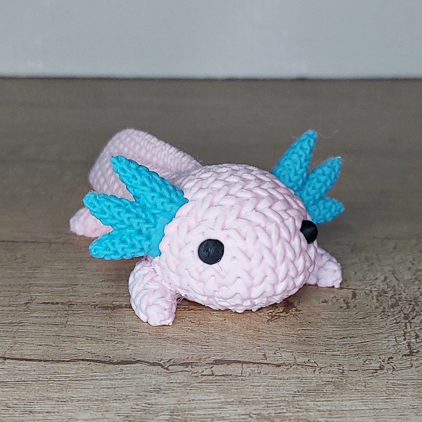 🩷 Axolotl im Strick-Look aus 3D-Druck – Niedliche Dekofigur mit einzigartiger Strickoptik