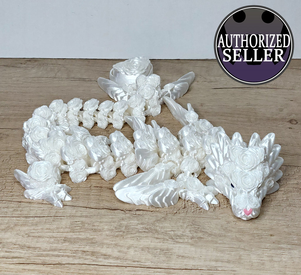 ❤️🐉 Herz-Rosen-Drache – Bewegliche 3D-Druck Fantasy-Deko mit Clicker