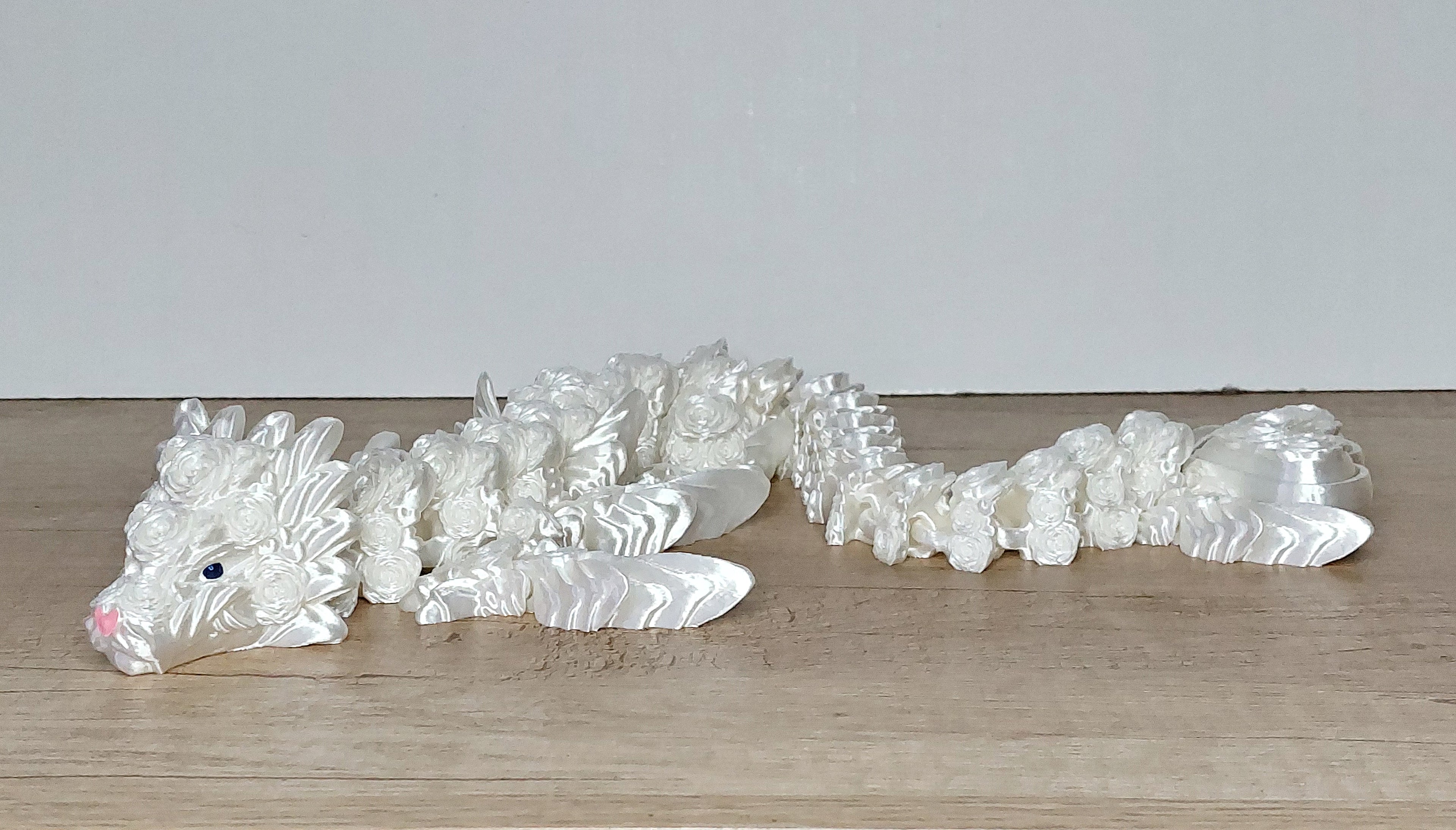 ❤️🐉 Herz-Rosen-Drache – Bewegliche 3D-Druck Fantasy-Deko mit Clicker