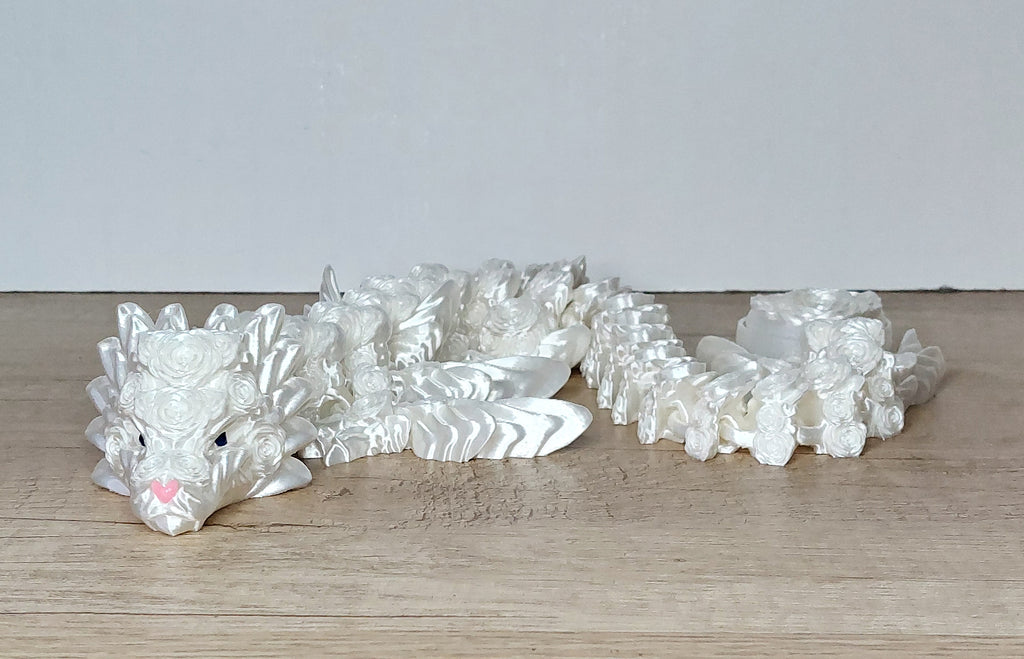 ❤️🐉 Herz-Rosen-Drache – Bewegliche 3D-Druck Fantasy-Deko mit Clicker