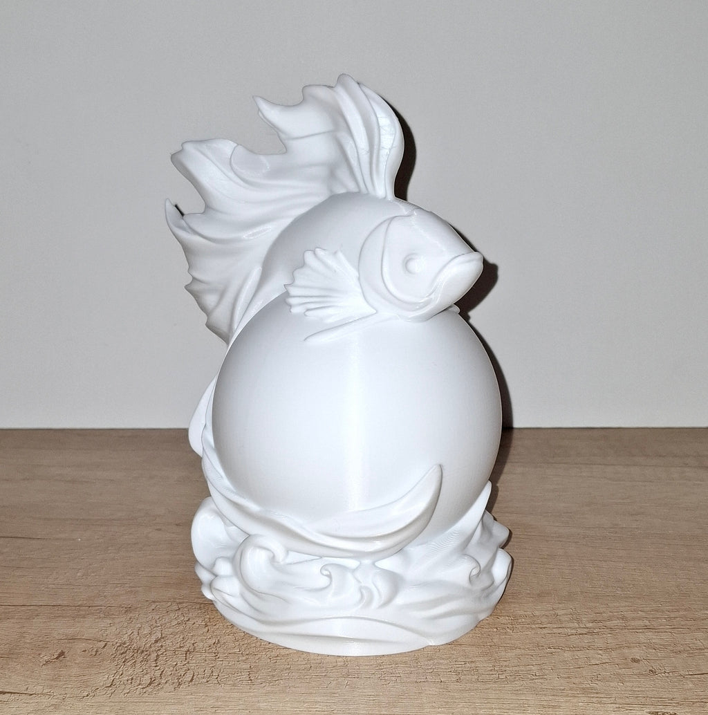 🐠 Kampffisch-Lampe Betta Weiß – LED-Lampe aus hochwertigem 3D-Druck