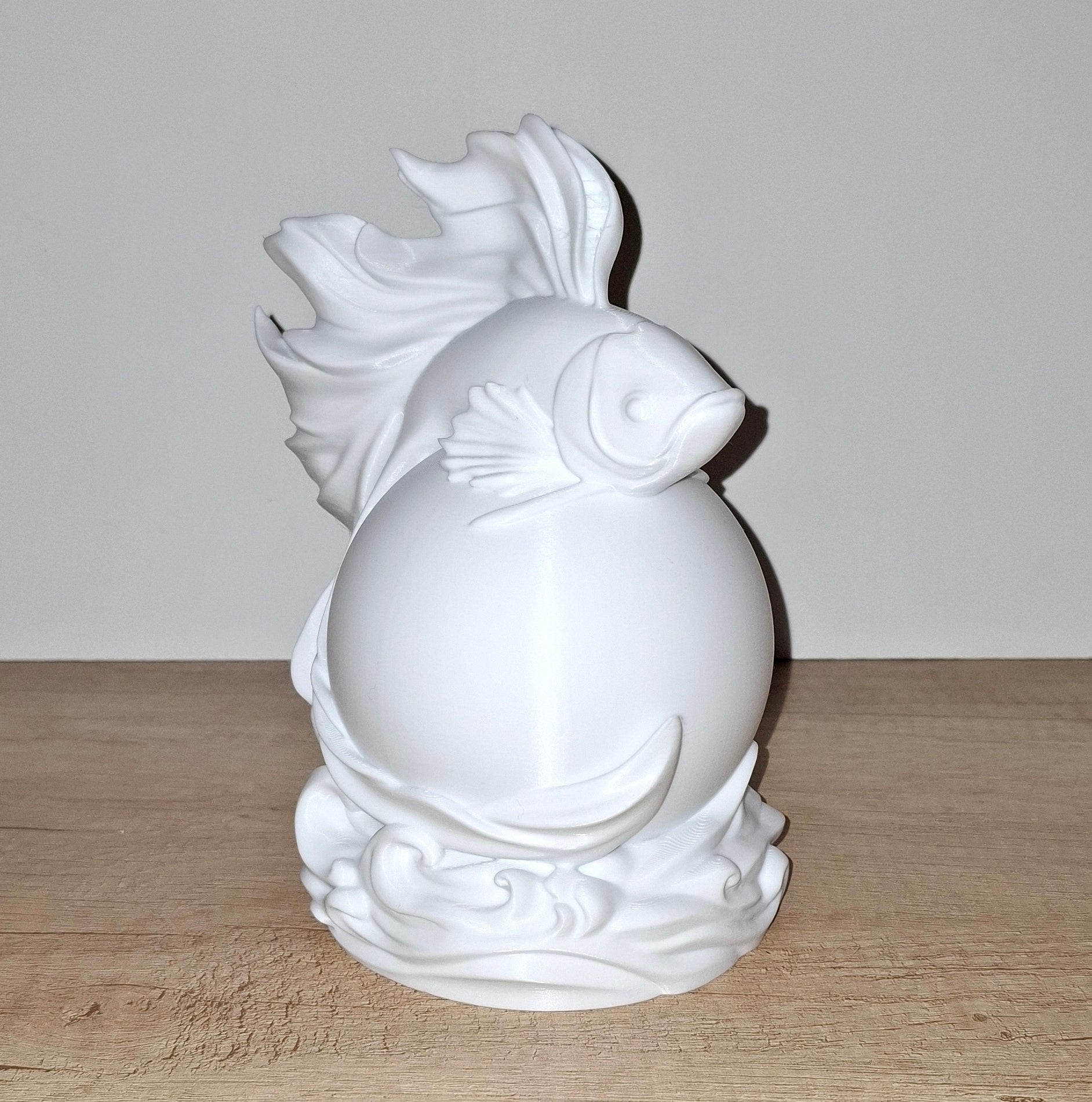 🐠 Kampffisch-Lampe Betta Weiß – LED-Lampe aus hochwertigem 3D-Druck