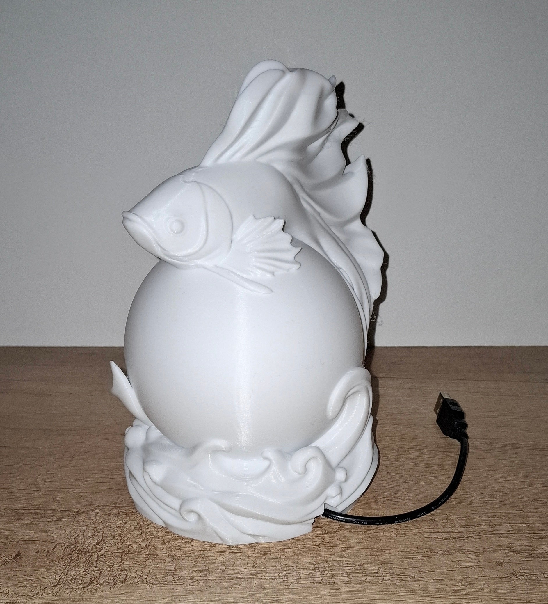 🐠 Kampffisch-Lampe Betta Weiß – LED-Lampe aus hochwertigem 3D-Druck