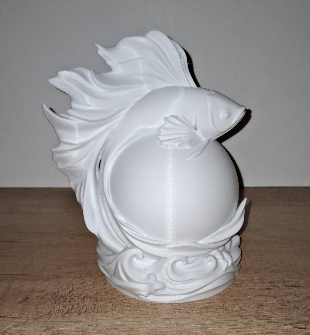 🐠 Kampffisch-Lampe Betta Weiß – LED-Lampe aus hochwertigem 3D-Druck
