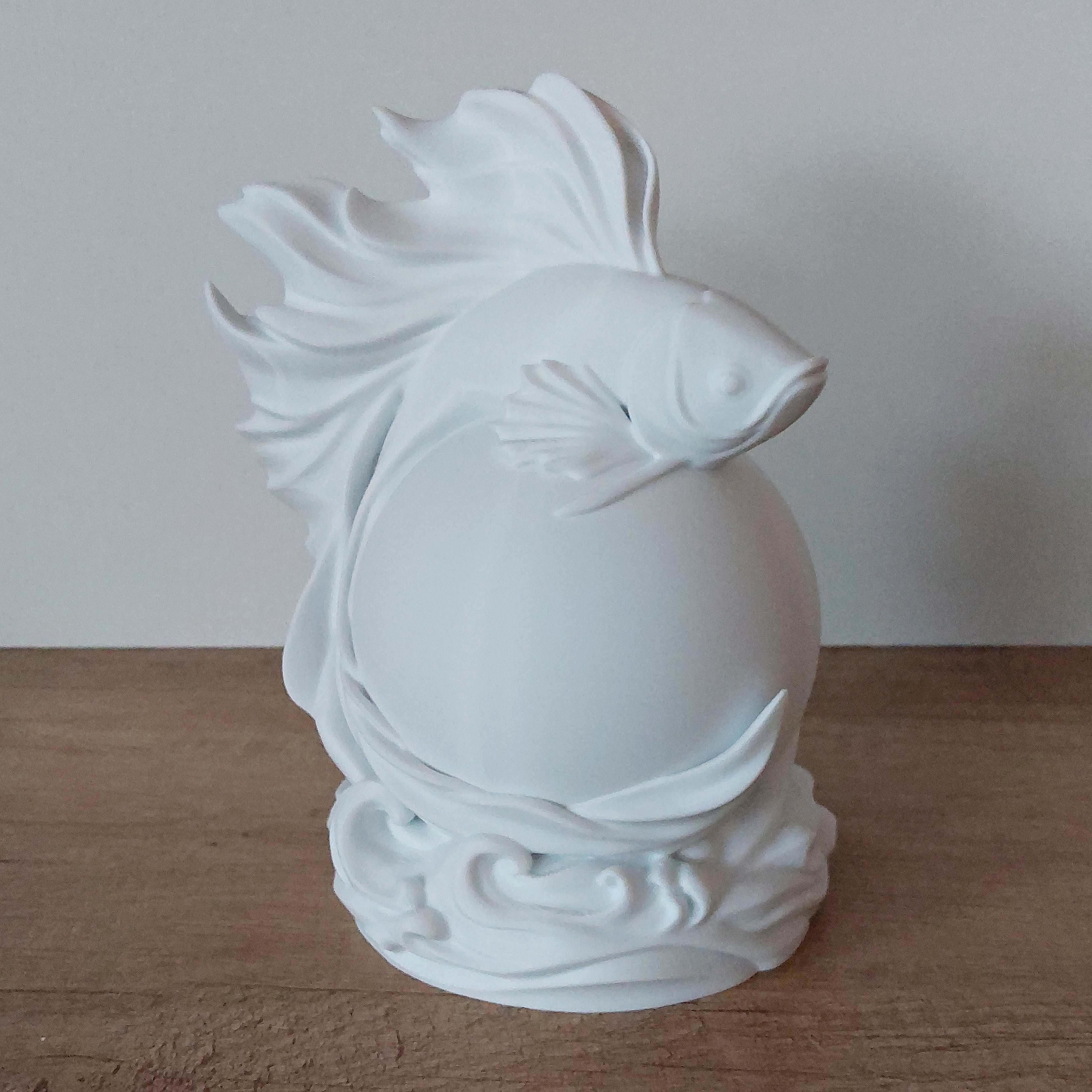 🐠 Kampffisch-Lampe Betta Weiß – LED-Lampe aus hochwertigem 3D-Druck