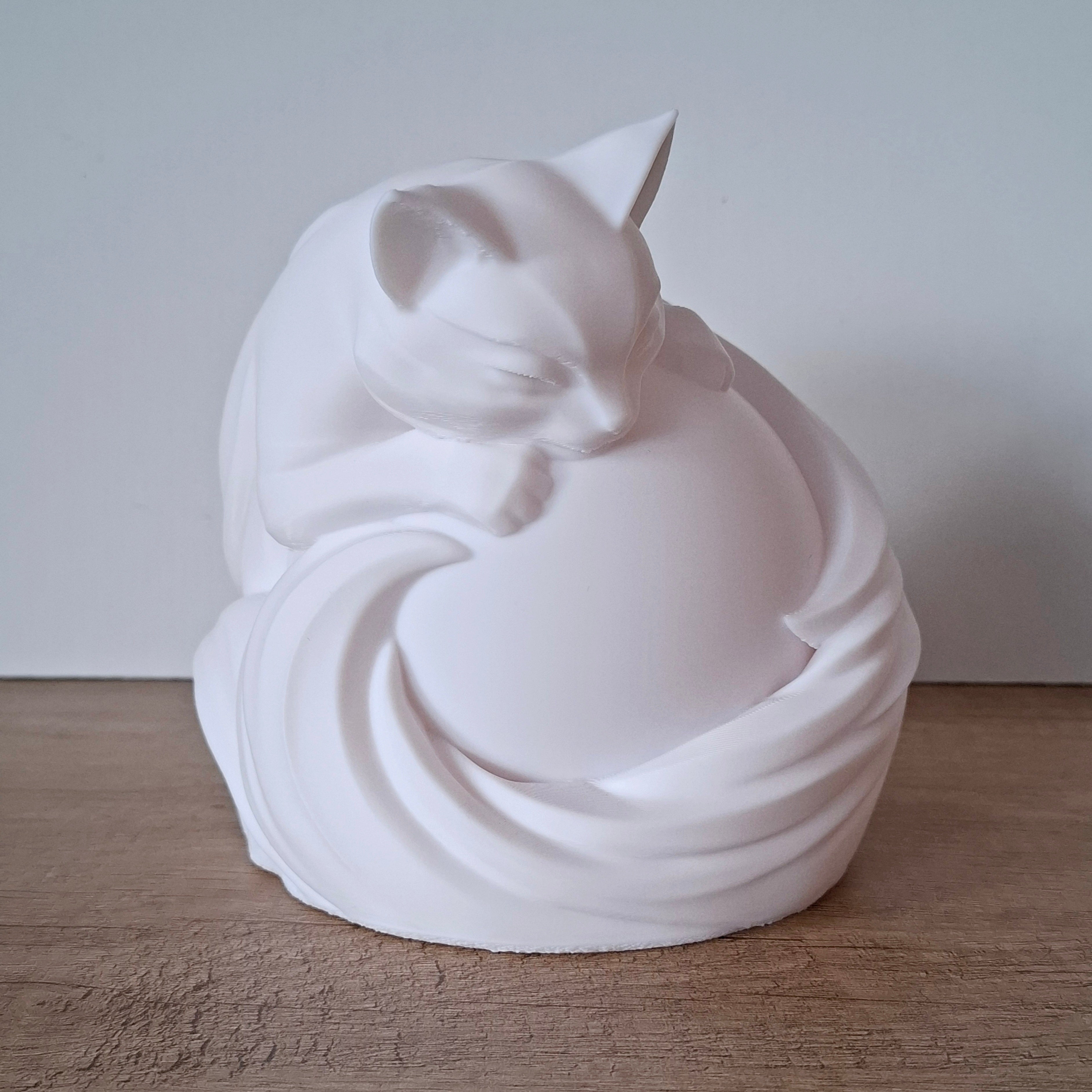 🐱 Katzen-Lampe Weiß – LED-Lampe aus hochwertigem 3D-Druck