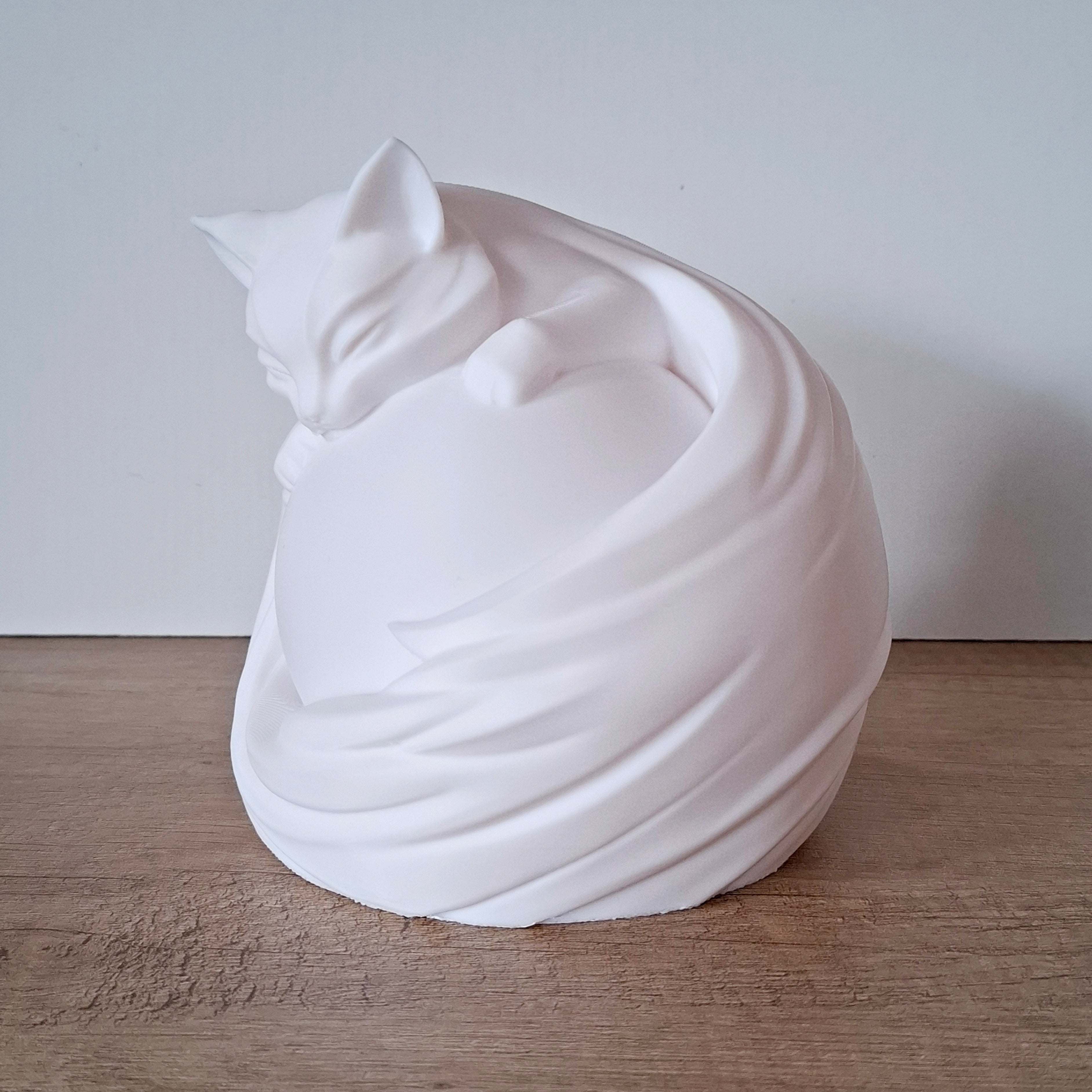 🐱 Katzen-Lampe Weiß – LED-Lampe aus hochwertigem 3D-Druck