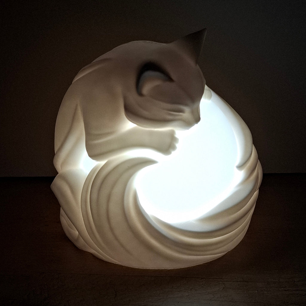 🐱 Katzen-Lampe Weiß – LED-Lampe aus hochwertigem 3D-Druck