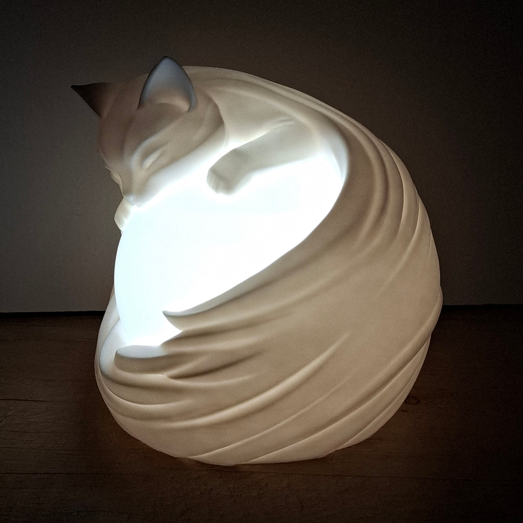 🐱 Katzen-Lampe Weiß – LED-Lampe aus hochwertigem 3D-Druck