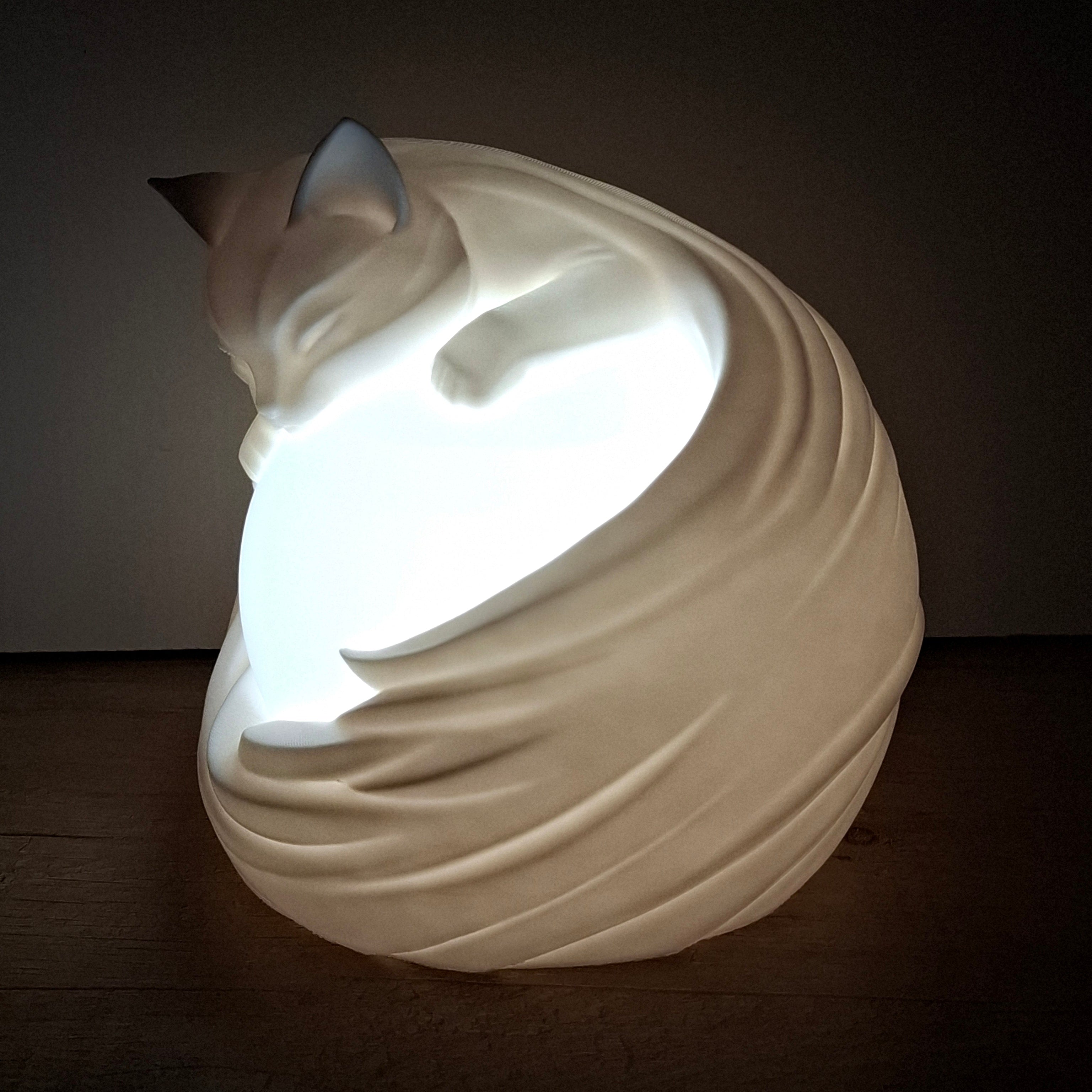 🐱 Katzen-Lampe Weiß – LED-Lampe aus hochwertigem 3D-Druck