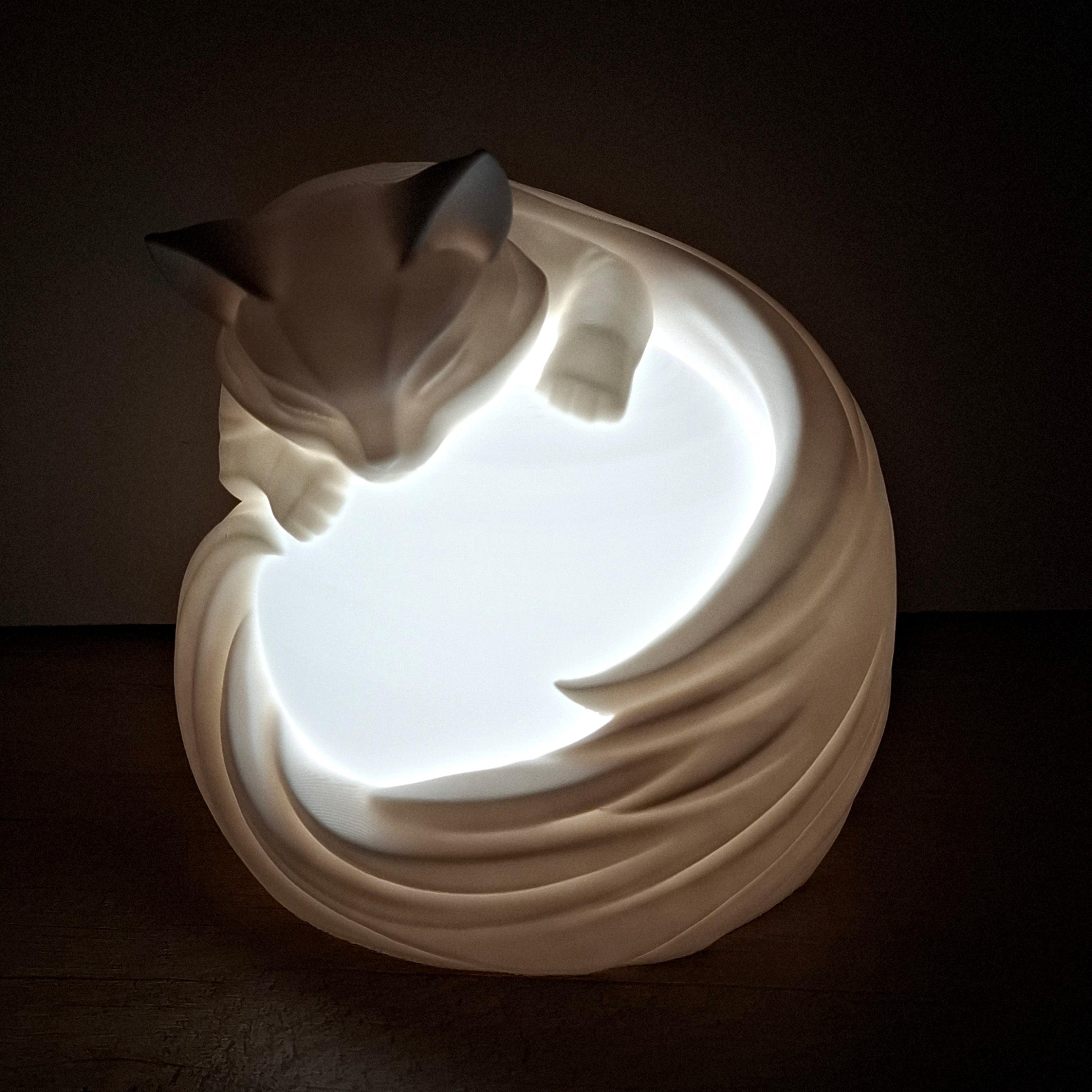 🐱 Katzen-Lampe Weiß – LED-Lampe aus hochwertigem 3D-Druck