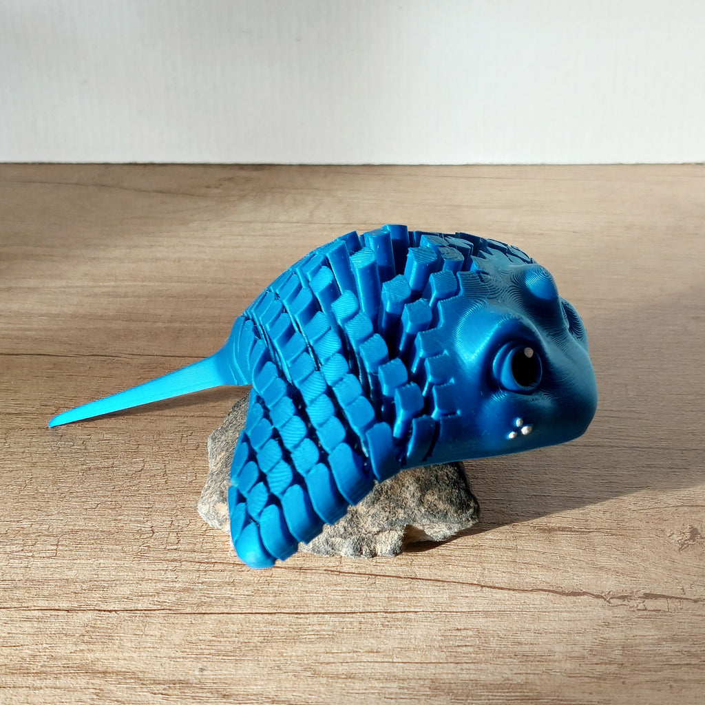 Manta Rochen (Stingray) in blau – Bewegliche 3D-Druck-Figur | 15 cm