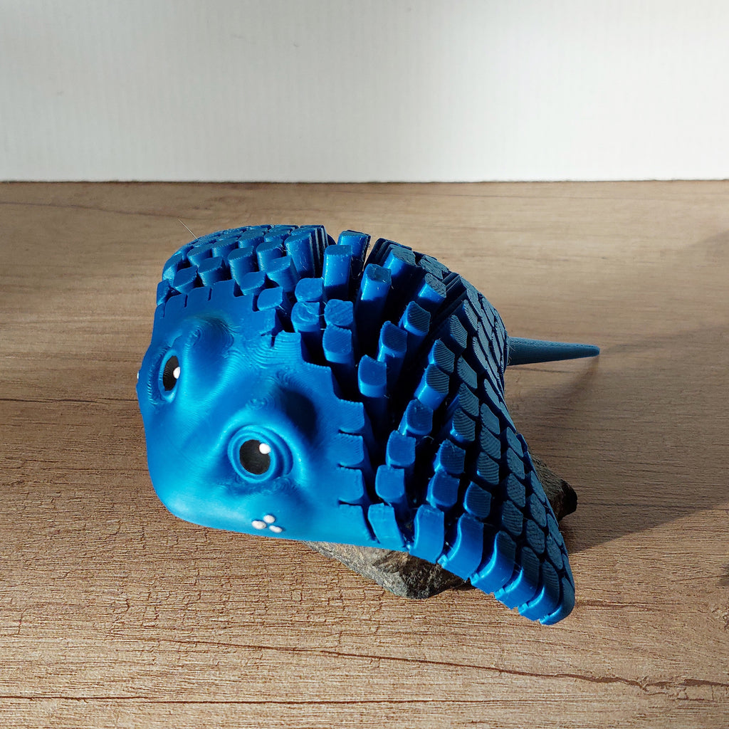 Manta Rochen (Stingray) in blau – Bewegliche 3D-Druck-Figur | 15 cm