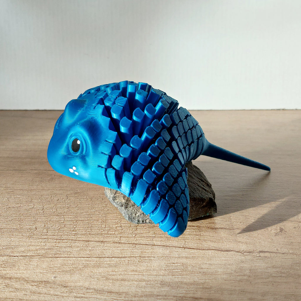 Manta Rochen (Stingray) in blau – Bewegliche 3D-Druck-Figur | 15 cm