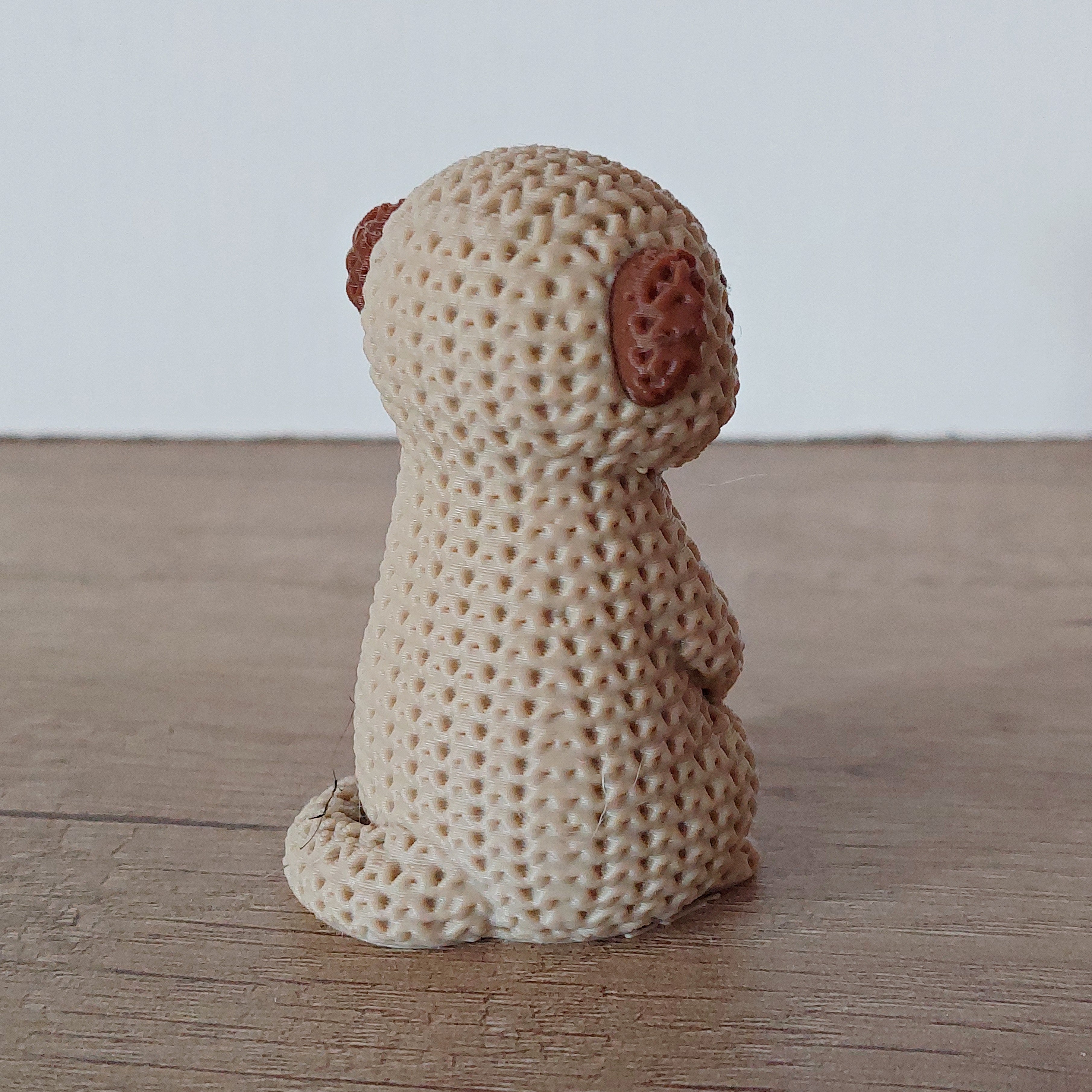 🦫 Erdmännchen im Strick-Look – Niedliche 3D-Druck Dekofigur in Hellbraun