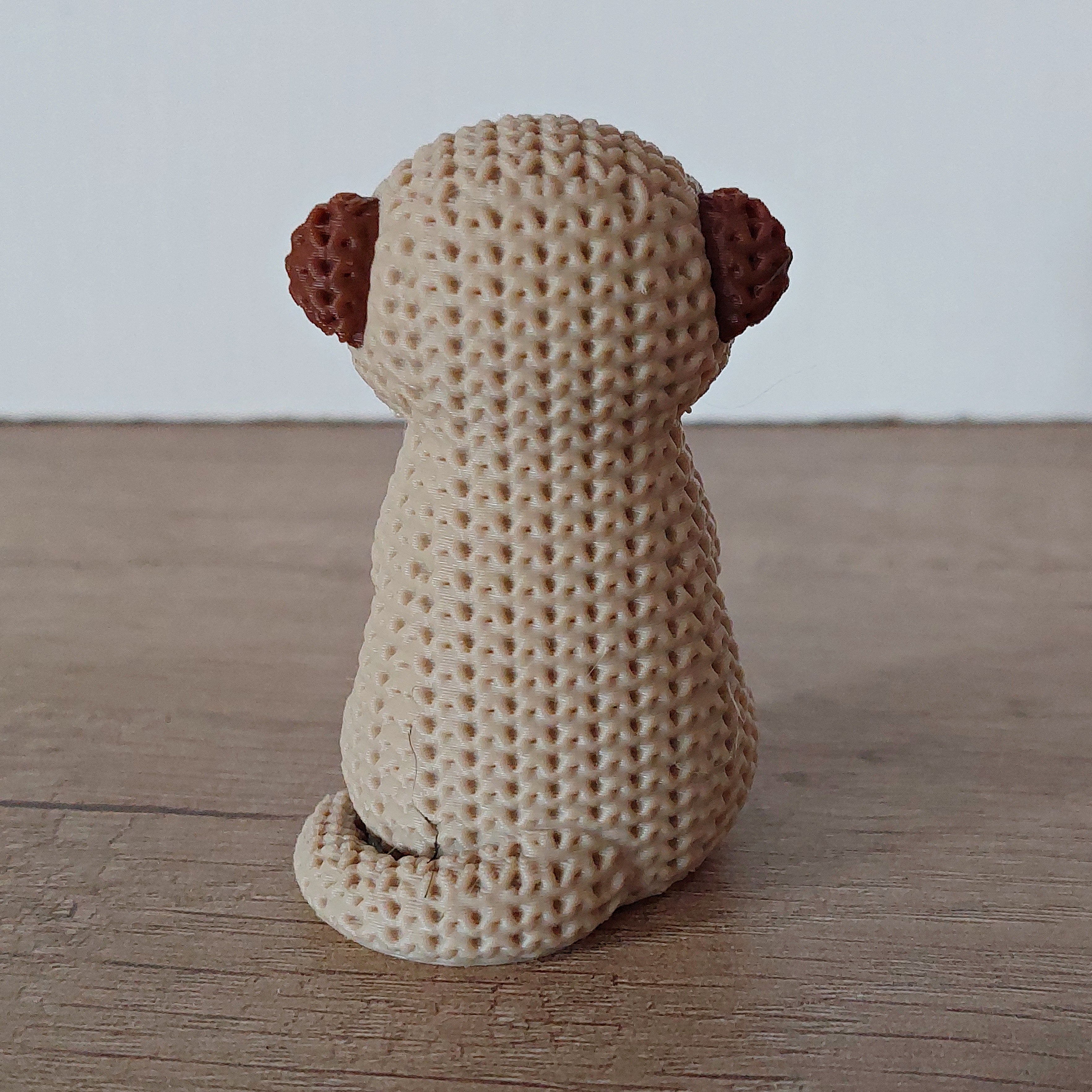 🦫 Erdmännchen im Strick-Look – Niedliche 3D-Druck Dekofigur in Hellbraun