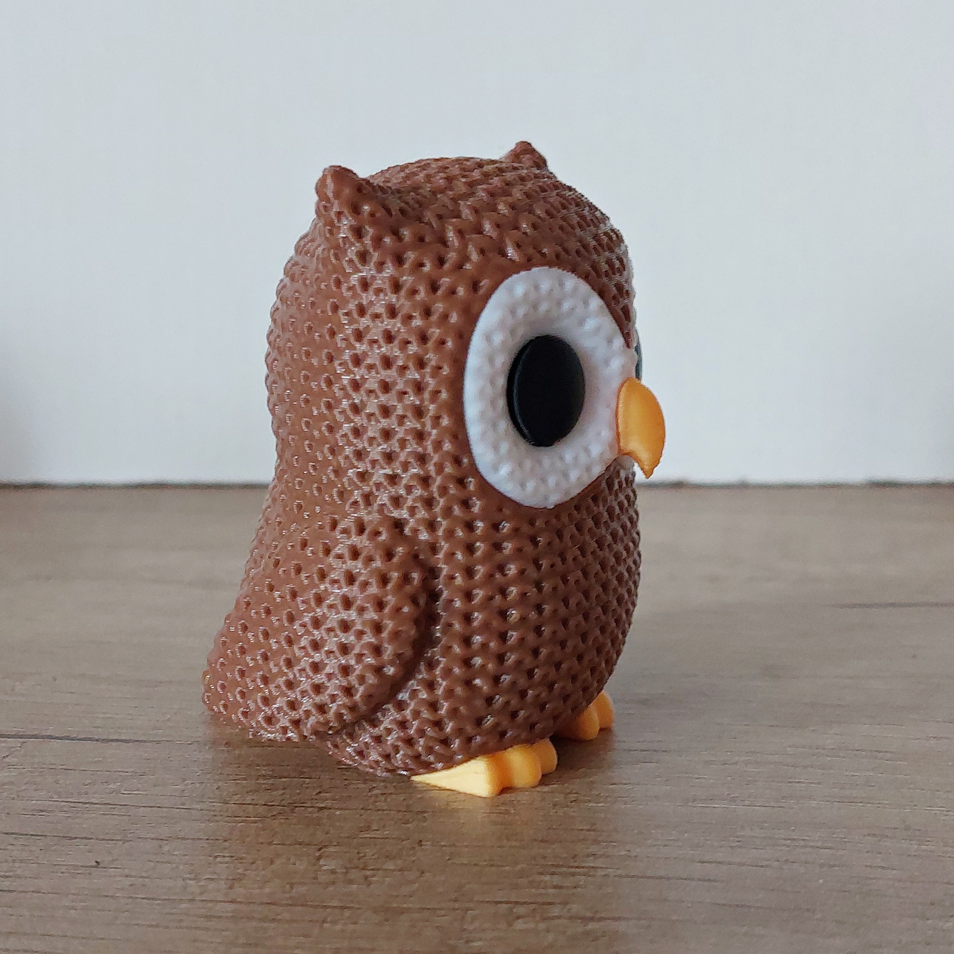 🦉 Eule im Strick-Look aus 3D-Druck – Liebevolle Dekofigur für Tierliebhaber