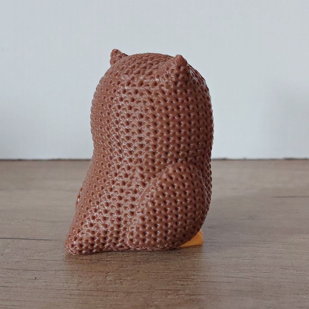 🦉 Eule im Strick-Look aus 3D-Druck – Liebevolle Dekofigur für Tierliebhaber