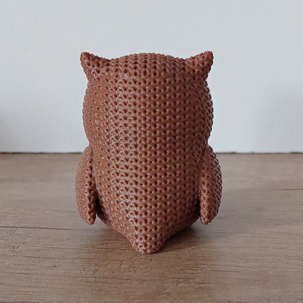 🦉 Eule im Strick-Look aus 3D-Druck – Liebevolle Dekofigur für Tierliebhaber