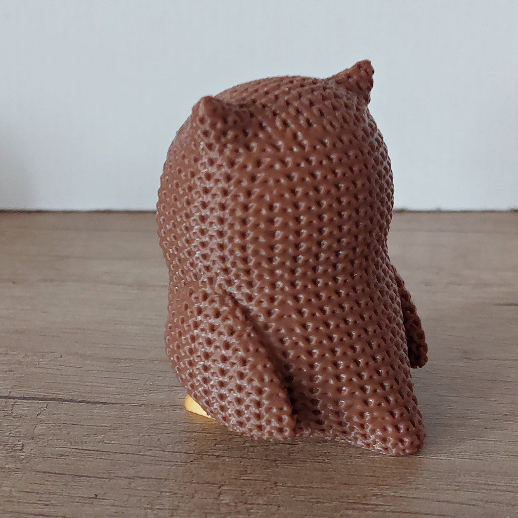 🦉 Eule im Strick-Look aus 3D-Druck – Liebevolle Dekofigur für Tierliebhaber