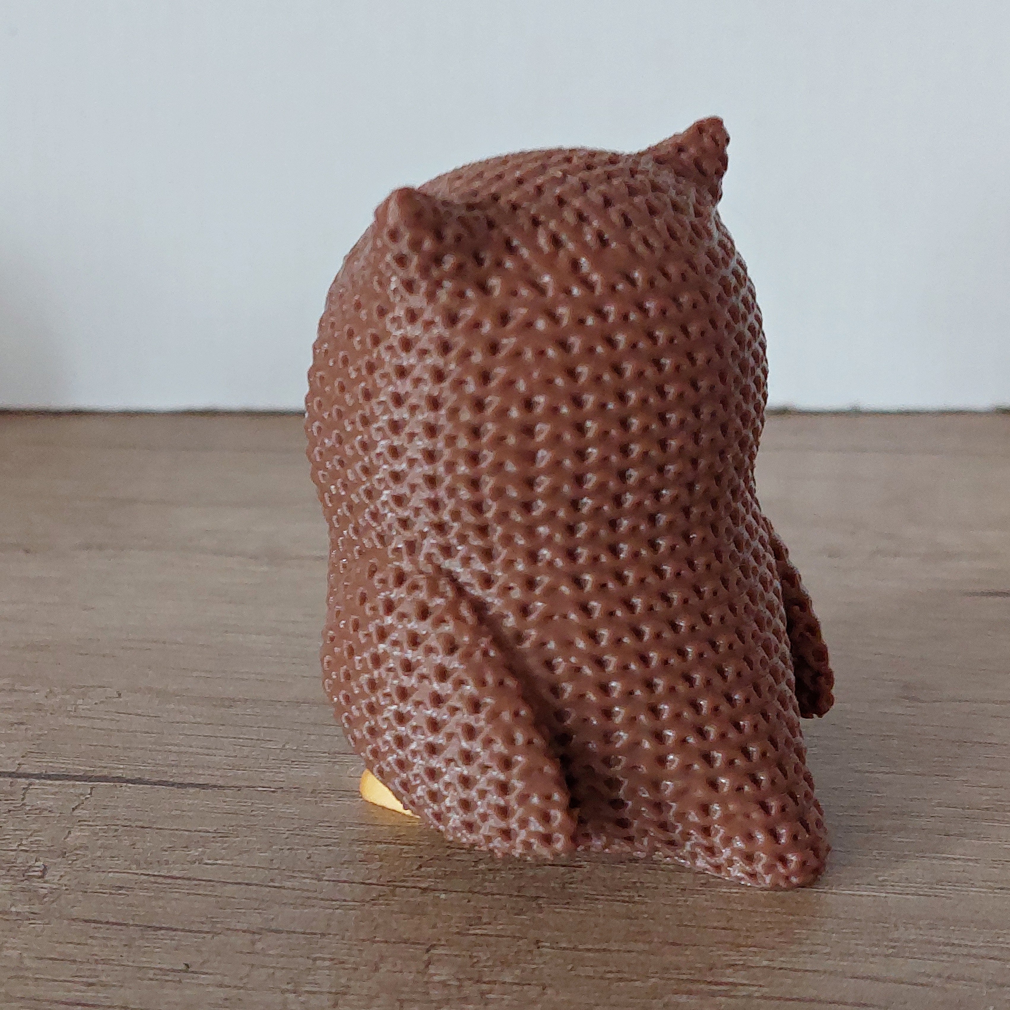 🦉 Eule im Strick-Look aus 3D-Druck – Liebevolle Dekofigur für Tierliebhaber