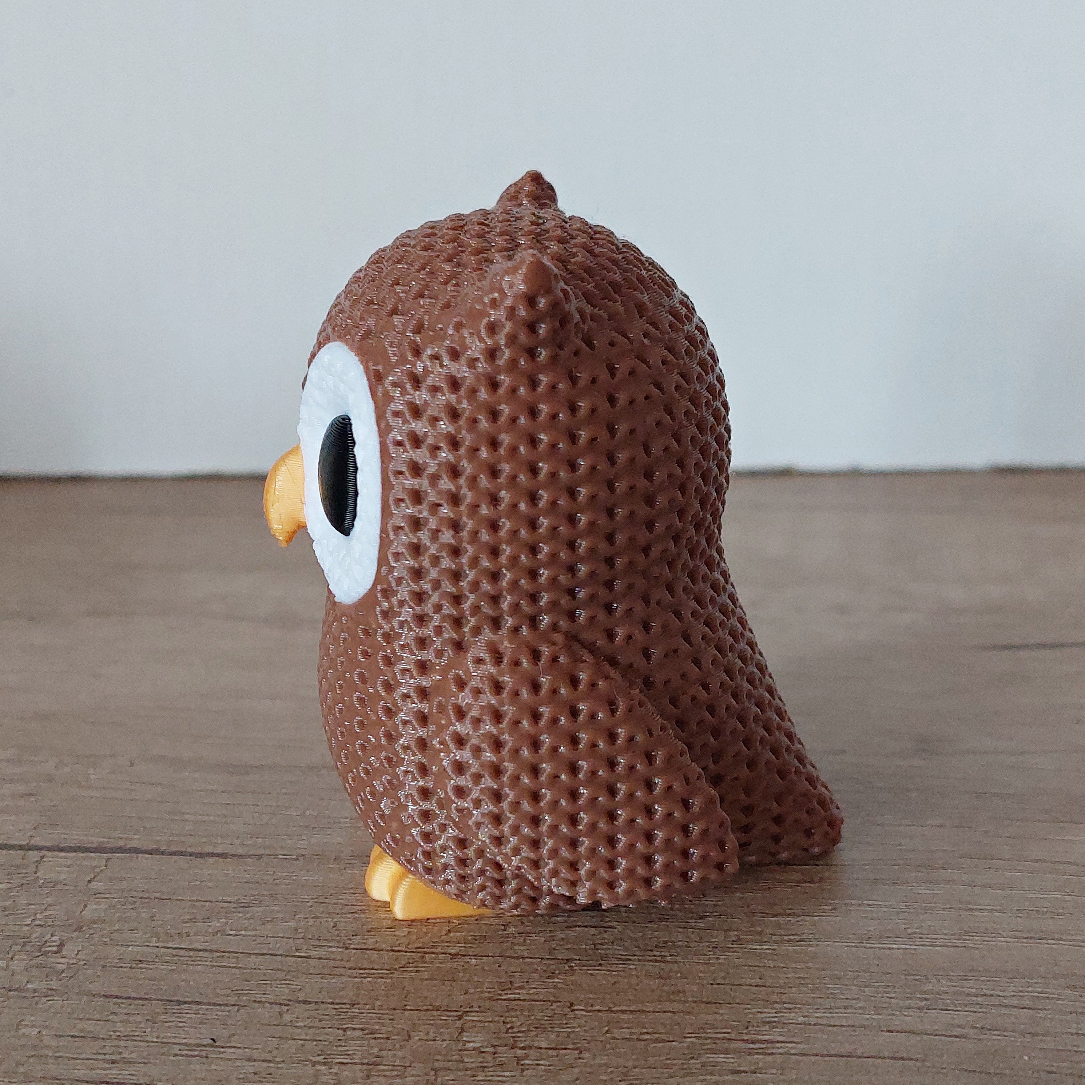 🦉 Eule im Strick-Look aus 3D-Druck – Liebevolle Dekofigur für Tierliebhaber
