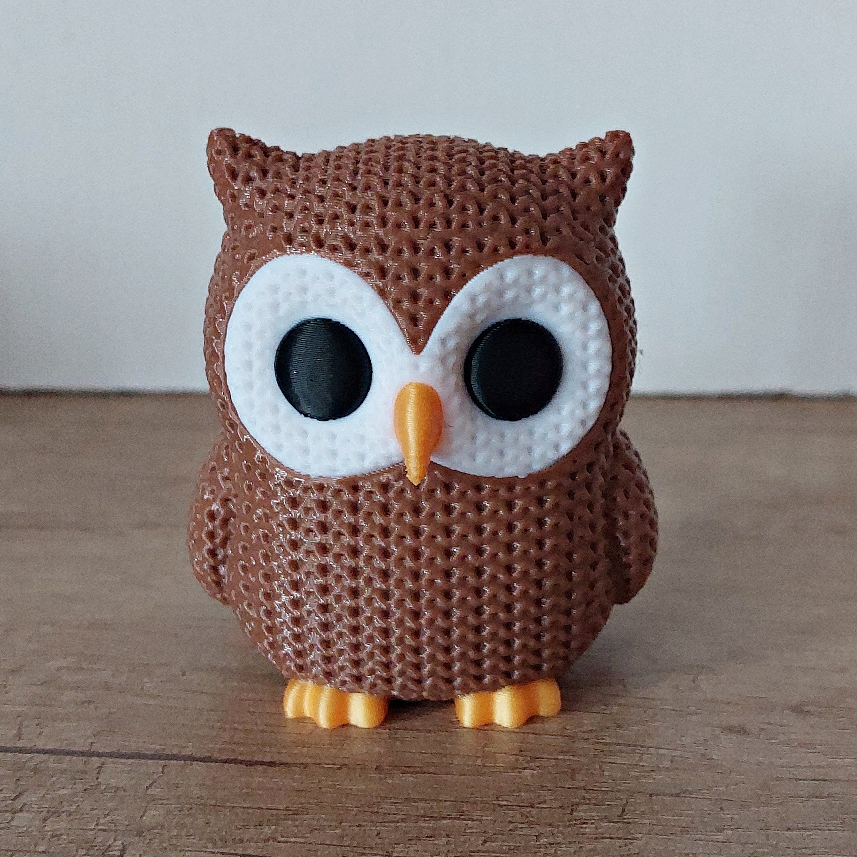 🦉 Eule im Strick-Look aus 3D-Druck – Liebevolle Dekofigur für Tierliebhaber