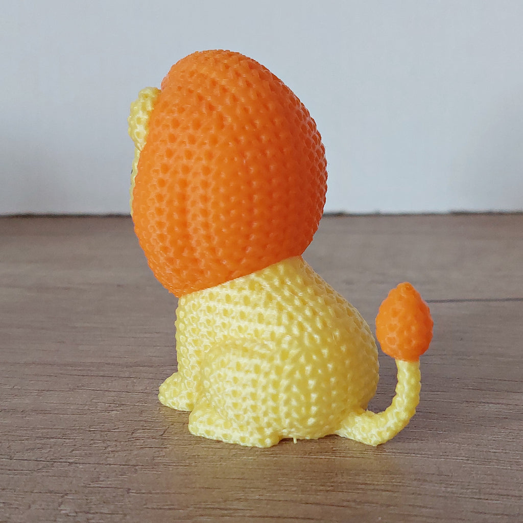 🦁 Löwe im Strick-Look – Niedliche 3D-Druck Dekofigur für Tierliebhaber