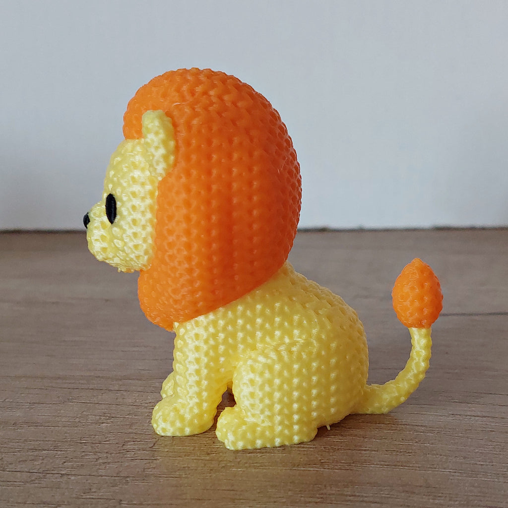 🦁 Löwe im Strick-Look – Niedliche 3D-Druck Dekofigur für Tierliebhaber