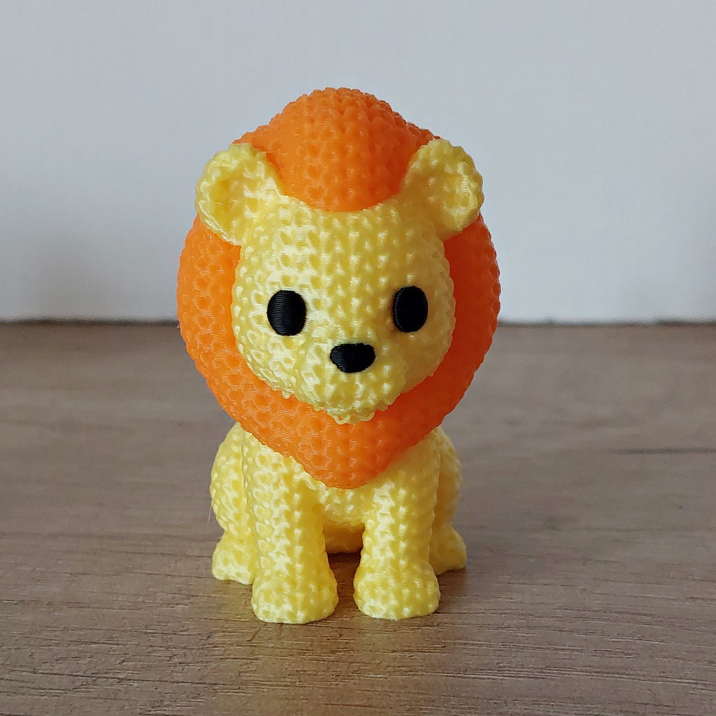 🦁 Löwe im Strick-Look – Niedliche 3D-Druck Dekofigur für Tierliebhaber