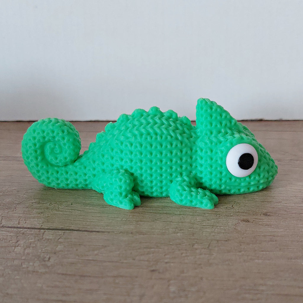 🦎 Chamäleon – Niedliche grüne 3D-Druck Dekofigur