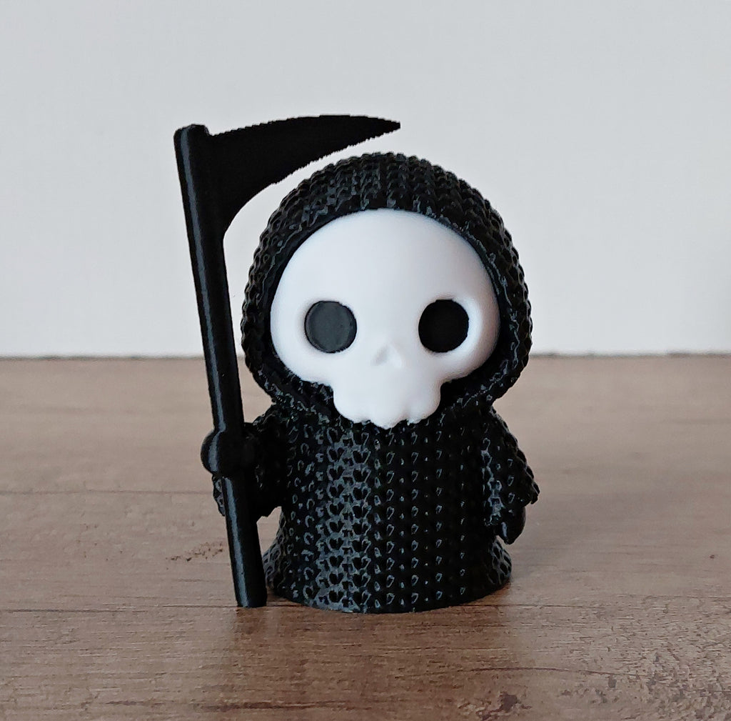 Schwarzer Sensenmann ca. 6,5 cm für Halloween und Gothic-Deko