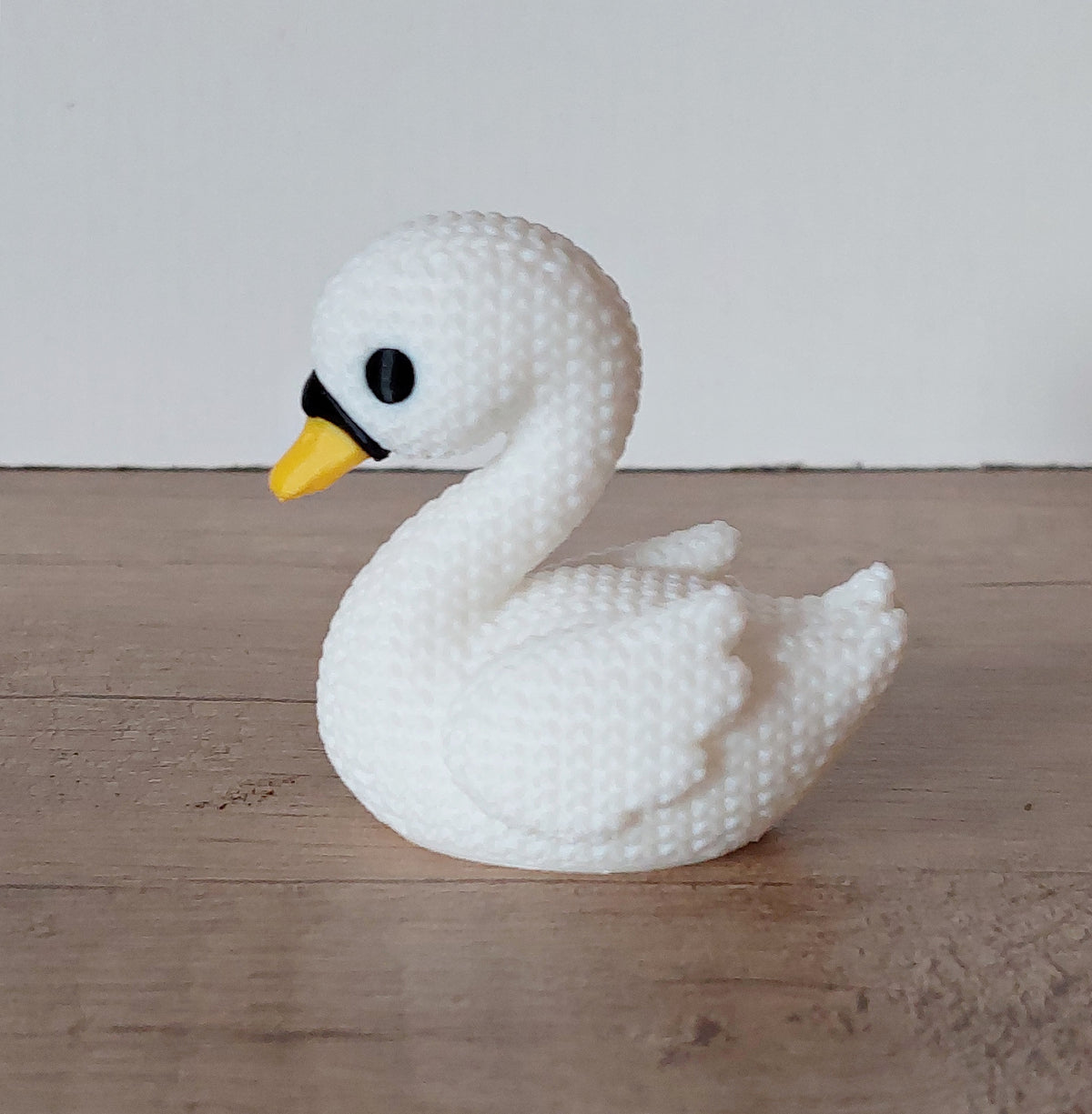 🦢 Schwan im Strick-Look – Weiß | Elegante und niedliche 3D-Druck-Dekoration