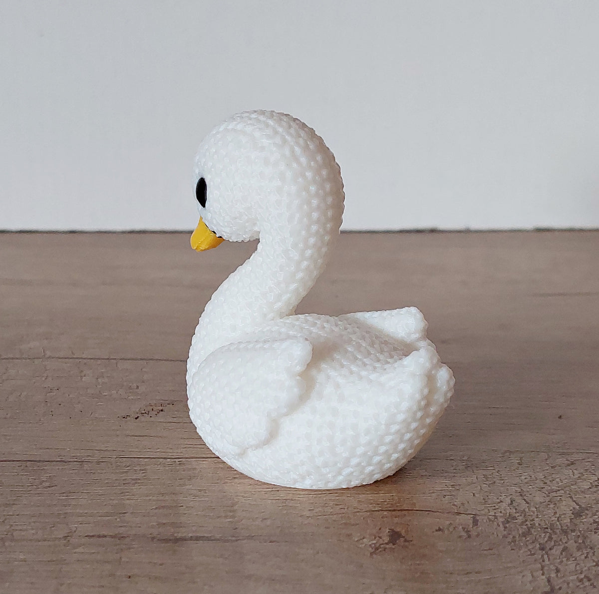 🦢 Schwan im Strick-Look – Weiß | Elegante und niedliche 3D-Druck-Dekoration