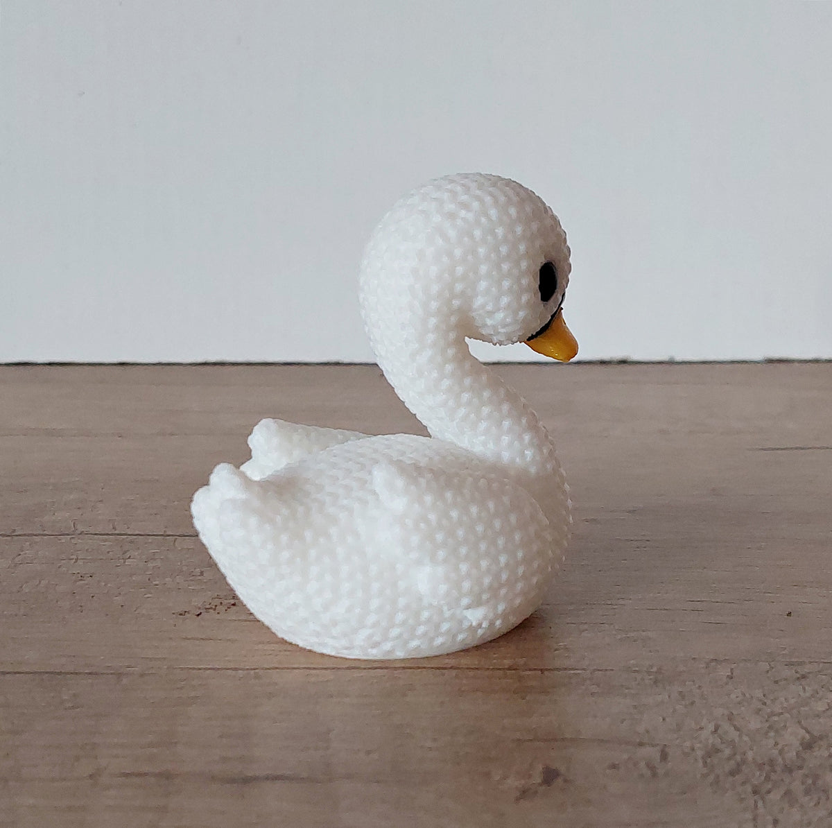 🦢 Schwan im Strick-Look – Weiß | Elegante und niedliche 3D-Druck-Dekoration