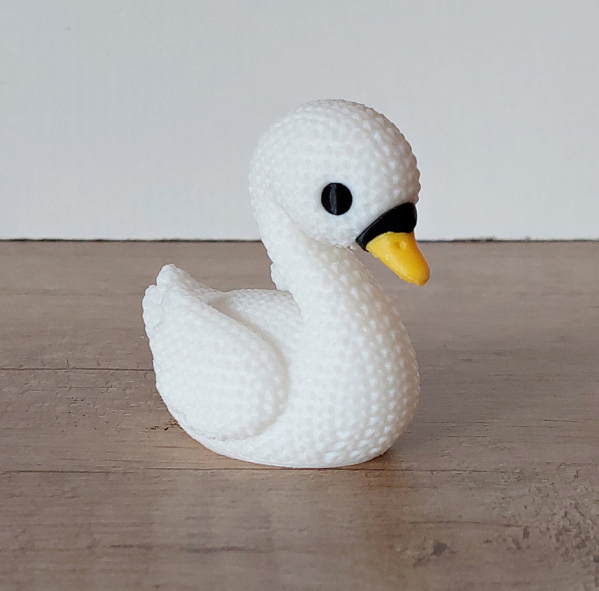 🦢 Schwan im Strick-Look – Weiß | Elegante und niedliche 3D-Druck-Dekoration