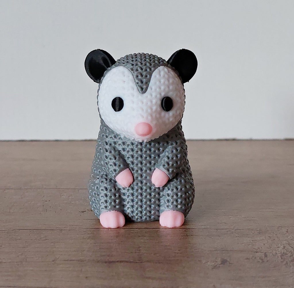 🐾 Opossum im Strick-Look – Niedliche 3D-Druck-Dekoration