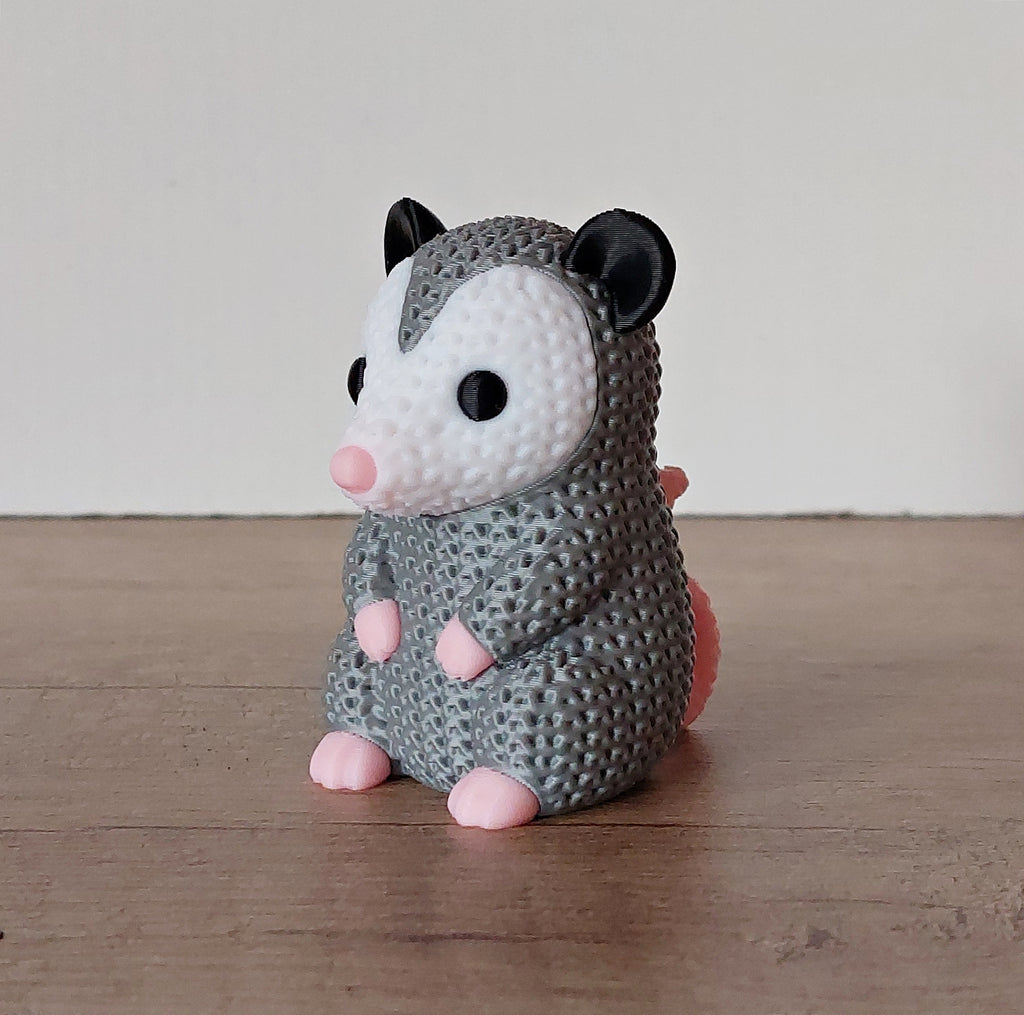 🐾 Opossum im Strick-Look – Niedliche 3D-Druck-Dekoration