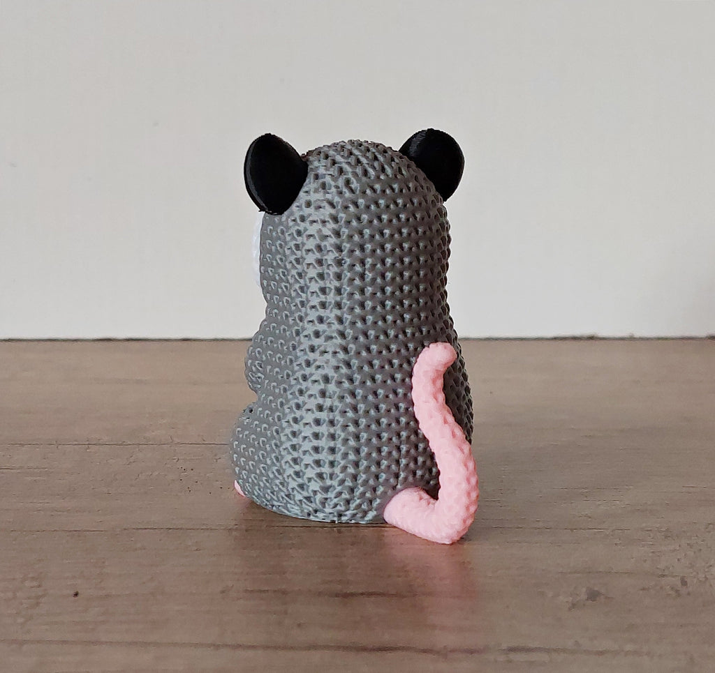 🐾 Opossum im Strick-Look – Niedliche 3D-Druck-Dekoration