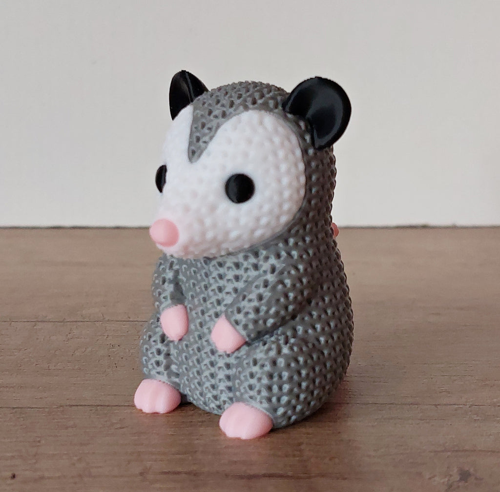 🐾 Opossum im Strick-Look – Niedliche 3D-Druck-Dekoration
