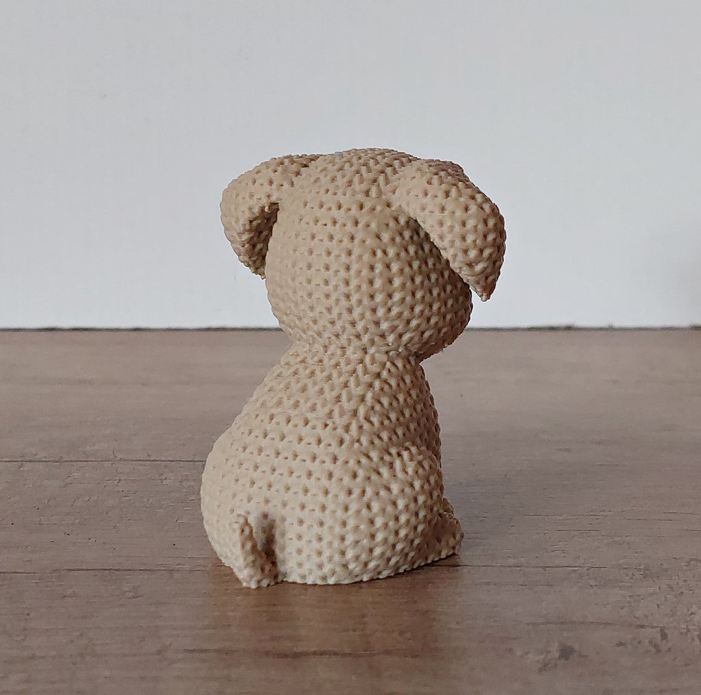 🐕 Hund im Strick-Look – niedliche 3D-Druck Deko in Braun