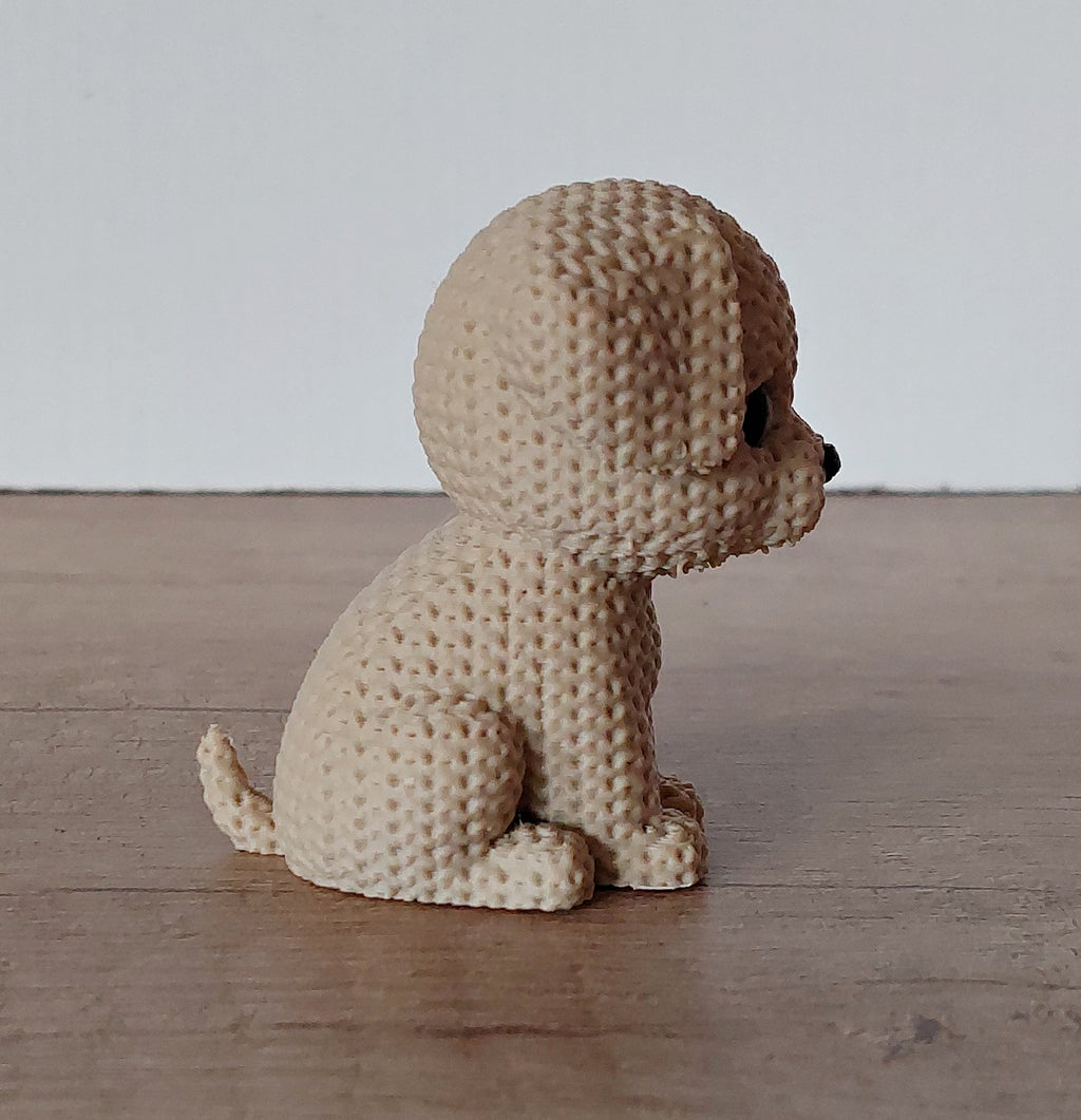 🐕 Hund im Strick-Look – niedliche 3D-Druck Deko in Braun
