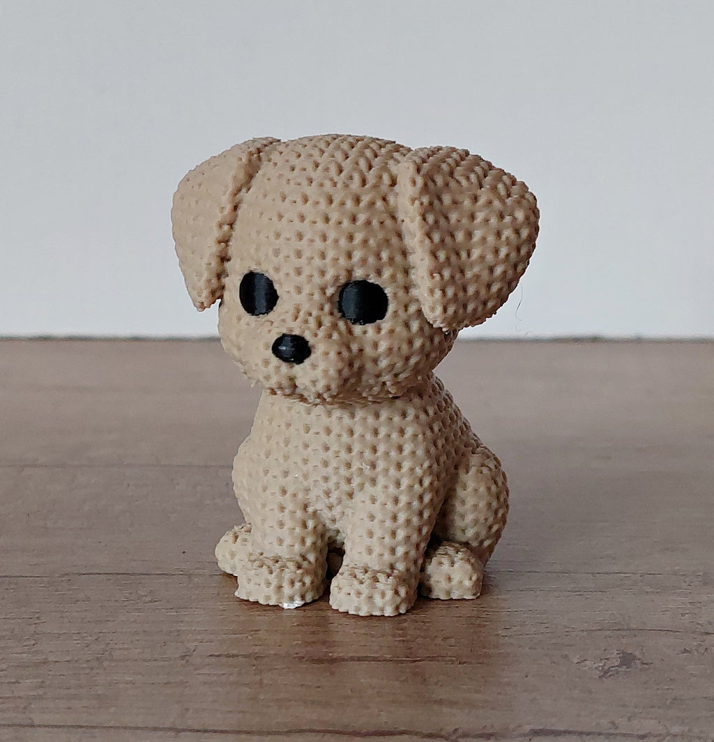 🐕 Hund im Strick-Look – niedliche 3D-Druck Deko in Braun