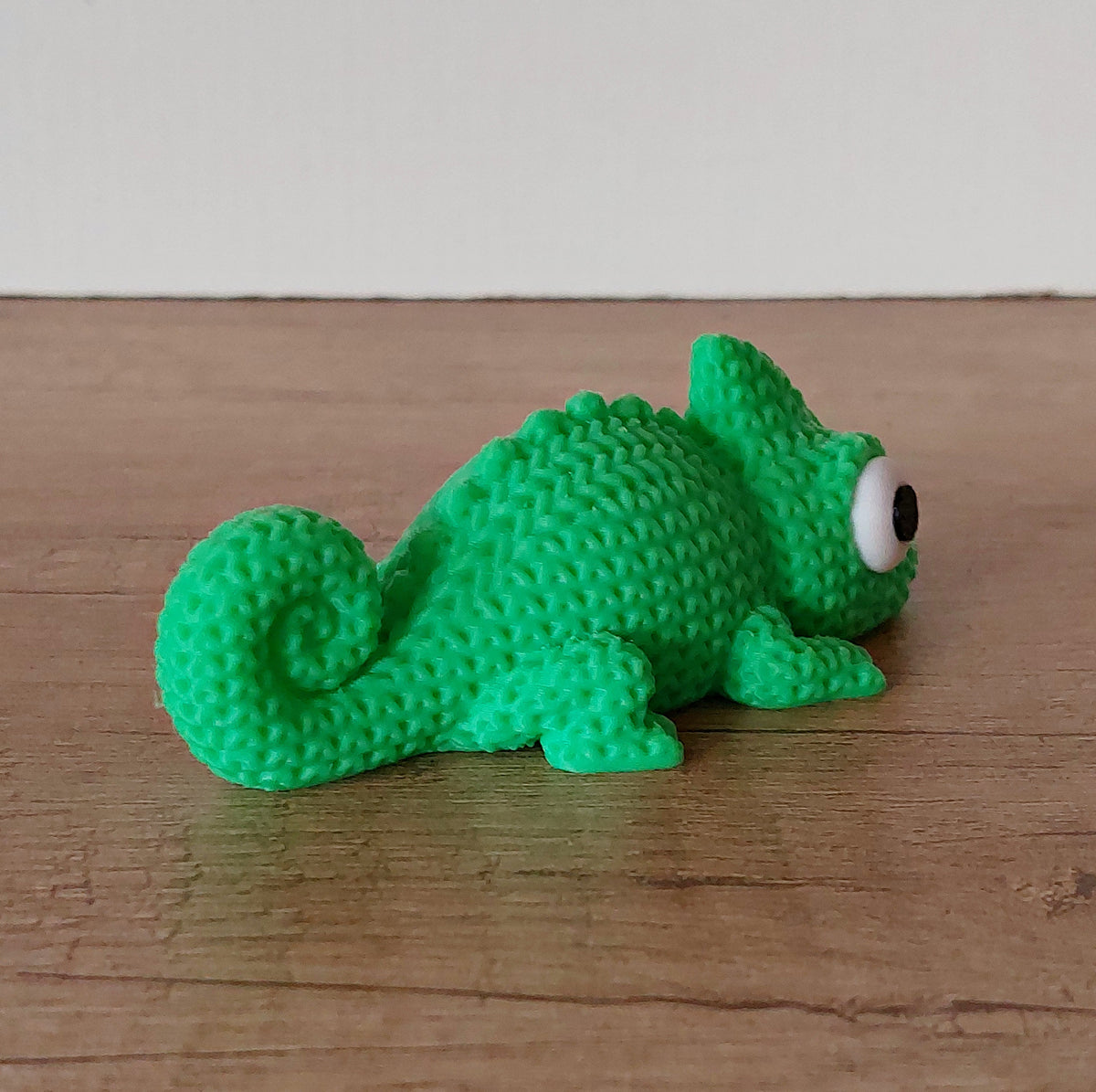 🦎 Chamäleon im Strick-Look – Grün | Niedliche 3D-Druck-Dekoration
