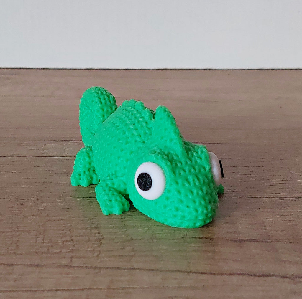 🦎 Chamäleon im Strick-Look – Grün | Niedliche 3D-Druck-Dekoration