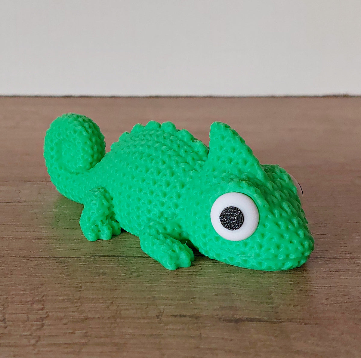 🦎 Chamäleon im Strick-Look – Grün | Niedliche 3D-Druck-Dekoration